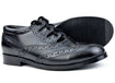 Boys Luxury Black Leather Ghillie Brogues - Side