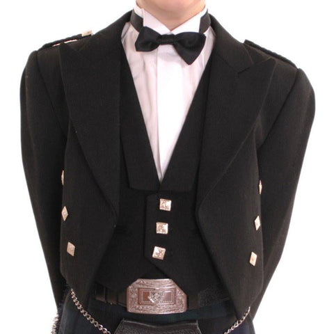 Boys Black Prince Charlie Jacket & Vest