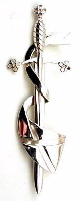 Luxury Silver Circles and Saltire Kilt Pin