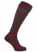 Full Evening Diced Hose - Claret & Tartan Green