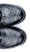 Boys Luxury Black Leather Ghillie Brogues - Toes