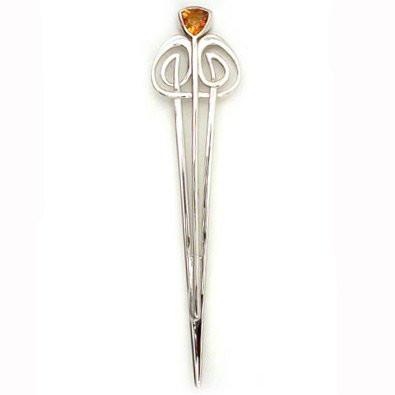 Luxury Silver Celtic Trillion Kilt Pin