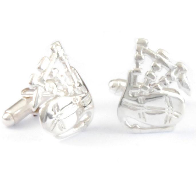 Silver Bagpipe Cufflinks