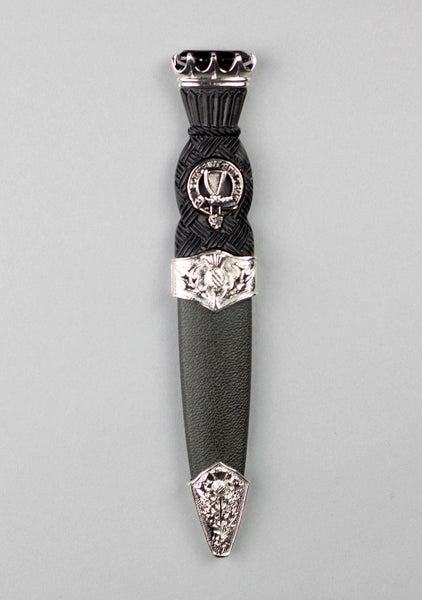 Luxury Pewter Thistle Clan Crest Sgian Dubh