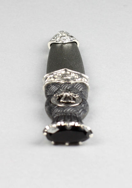 Luxury Pewter Thistle Clan Crest Sgian Dubh
