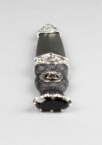 Luxury Pewter Thistle Clan Crest Sgian Dubh