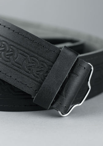 Standard Black Celtic Leather Kilt Belt