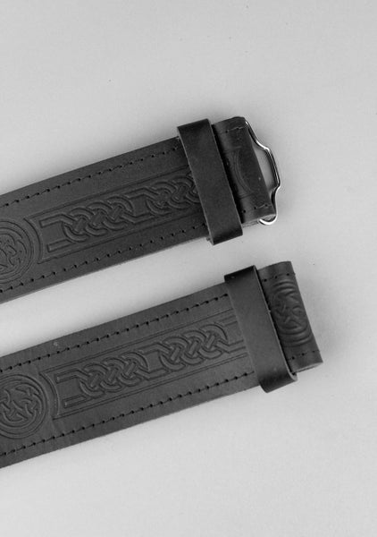 Standard Black Celtic Leather Kilt Belt
