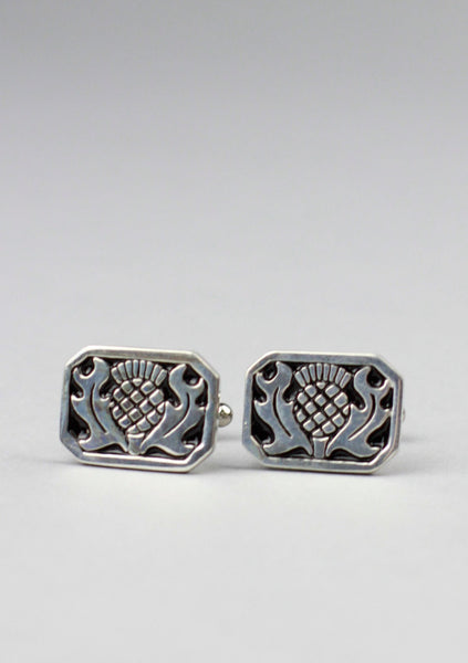 Celtic Thistle Design Pewter Cufflinks