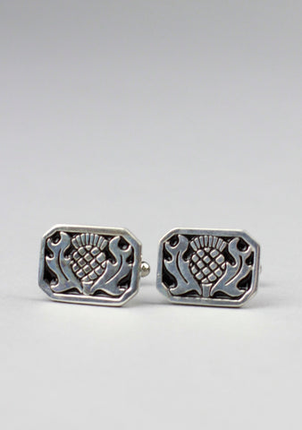 Celtic Thistle Design Pewter Cufflinks