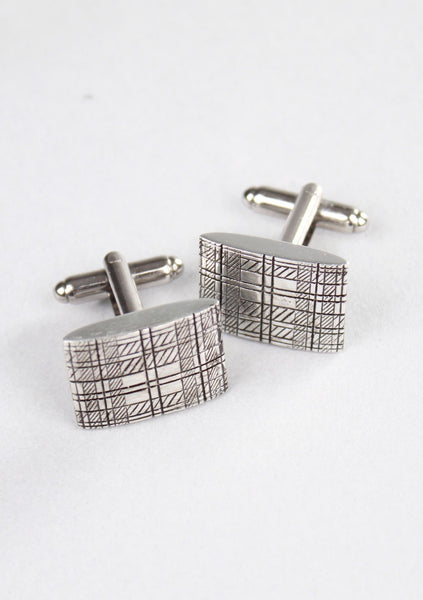 Tartan Design Pewter Cufflinks
