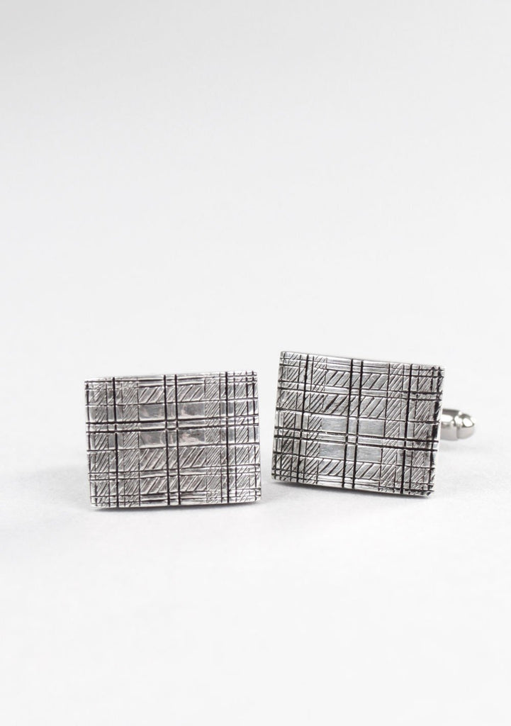 Tartan Design Pewter Cufflinks