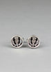 Round Thistle Design Pewter Cufflinks