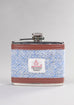 4oz Contemporary Harris Tweed Hip Flask in Light Blue Herringbone
