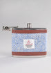 4oz Contemporary Harris Tweed Hip Flask in Light Blue Herringbone