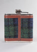 Contemporary Harris Tweed Hip Flask in Black Watch