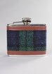 Contemporary Harris Tweed Hip Flask in Black Watch