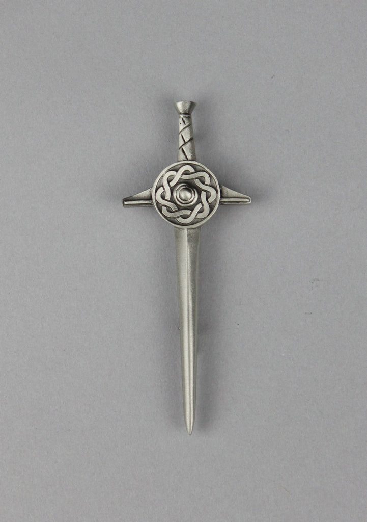 Standard Pewter Celtic Shield Kilt Pin