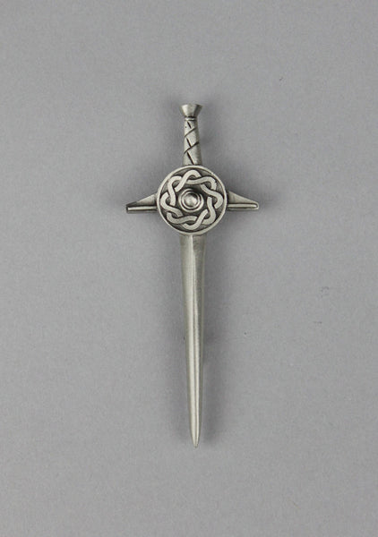 Standard Pewter Celtic Shield Kilt Pin
