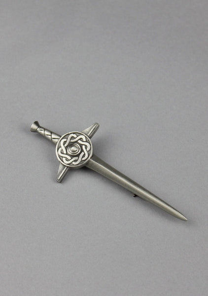 Standard Pewter Celtic Shield Kilt Pin