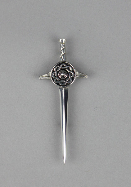 Standard Pewter Celtic Shield Kilt Pin