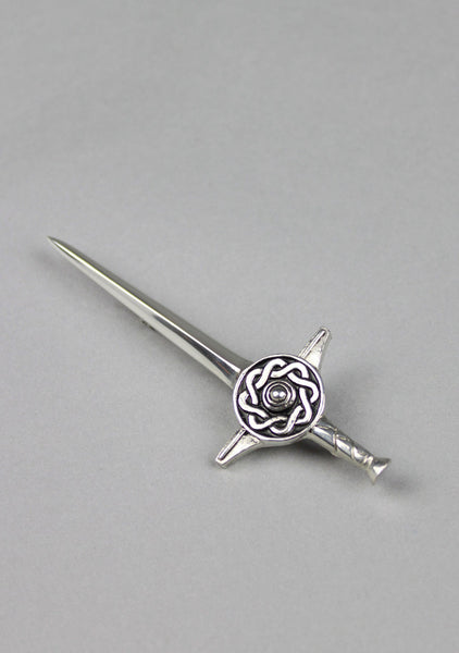 Standard Pewter Celtic Shield Kilt Pin