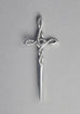 Basic Pewter Celtic Cross Sword Kilt Pin