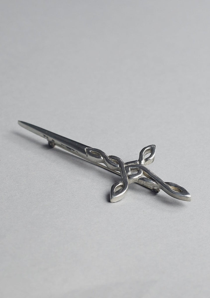 Basic Pewter Celtic Cross Sword Kilt Pin