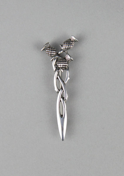 Basic Pewter Three Thistle Kilt Pin