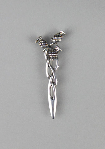 Basic Pewter Three Thistle Kilt Pin