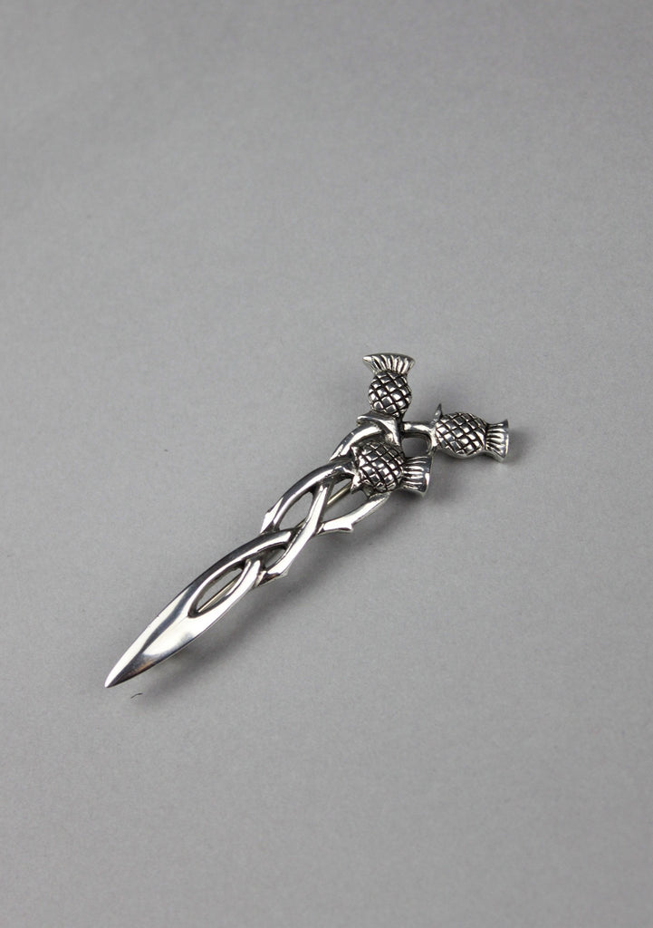 Basic Pewter Three Thistle Kilt Pin