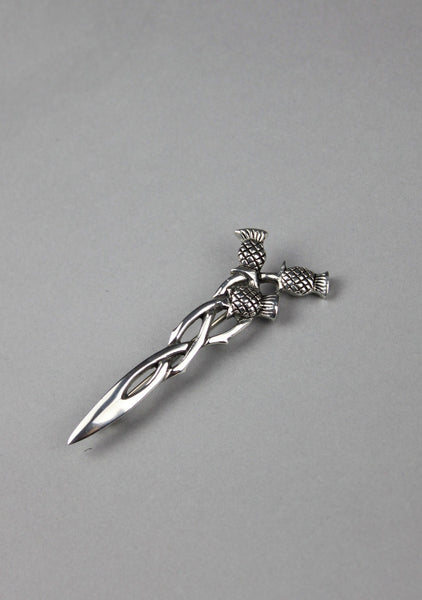 Basic Pewter Three Thistle Kilt Pin