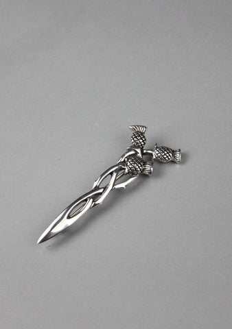 Basic Pewter Three Thistle Kilt Pin