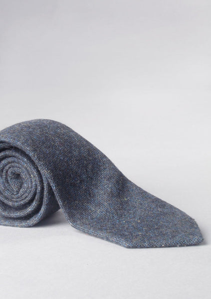 Slim Fit Blue Tweed Neck Tie