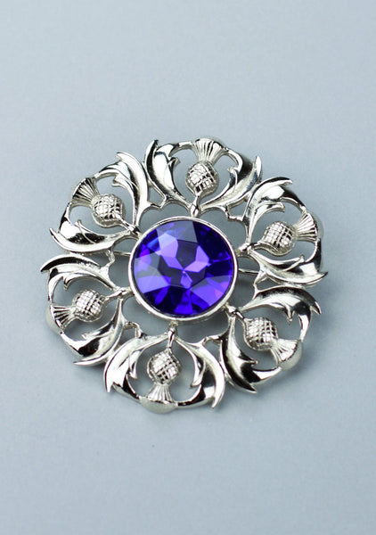 Scottish Thistle Plaid Brooch