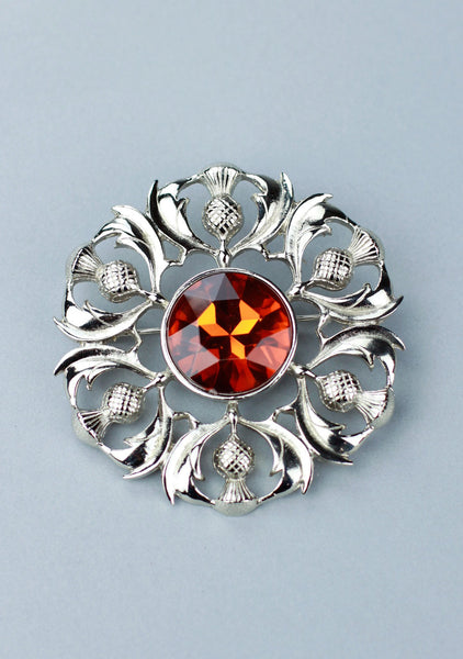 Scottish Thistle Plaid Brooch