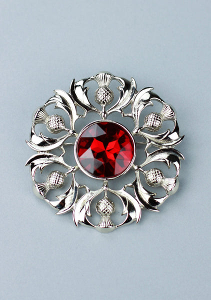 Scottish Thistle Plaid Brooch