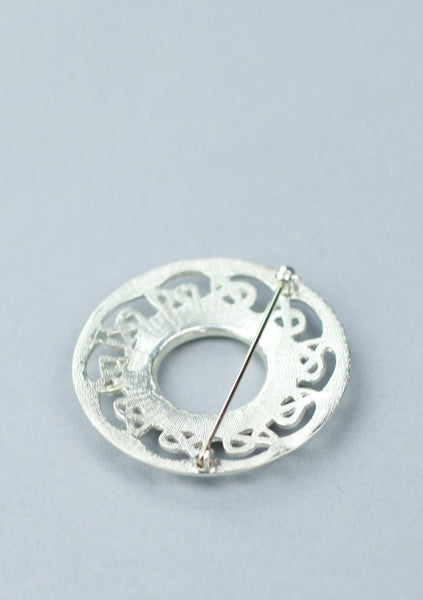 Silver Knotwork Plaid Brooch