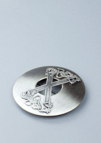 Saltire Design Plaid Brooch