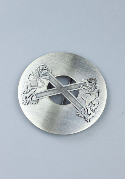Saltire Design Plaid Brooch