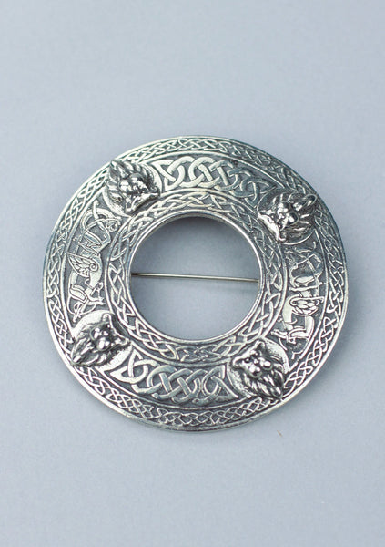 Pewter Lion Design Brooch