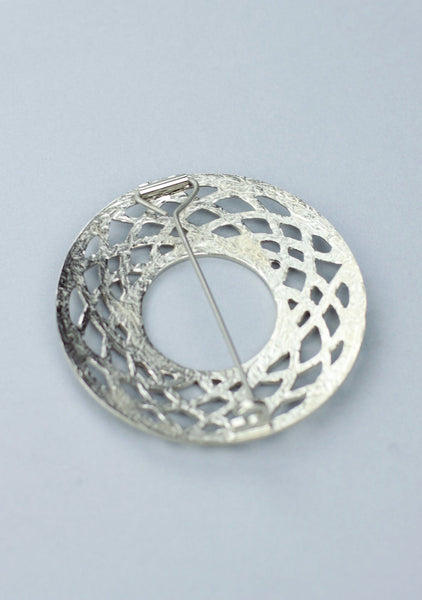 Silver Plated Celtic Plaid Brooch