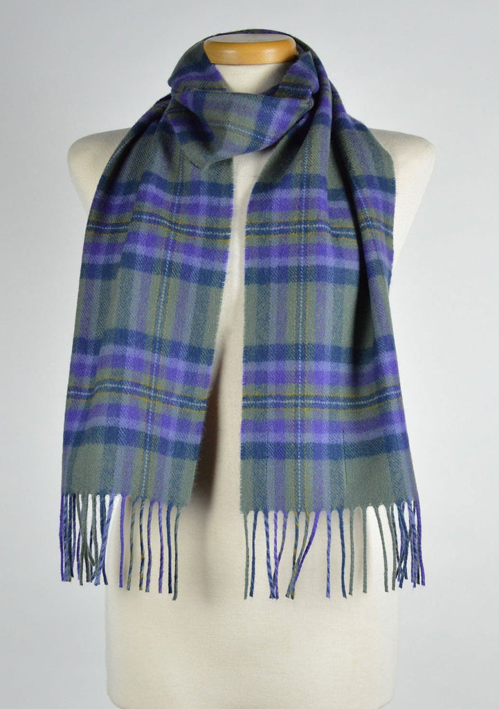 Scottish Lambswool Scarf in Heather Isle Tartan