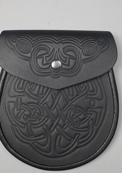 Celtic Embossed Leather Sporran