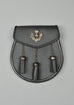 Antique Thistle Black Leather Sporran