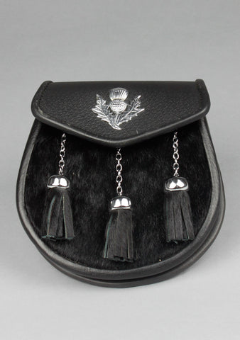 Black Goatskin Semi Dress Sporran