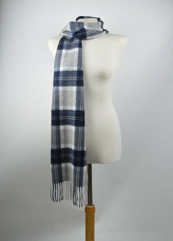 Lambswool Scarf in Bannockbane Silver Tartan