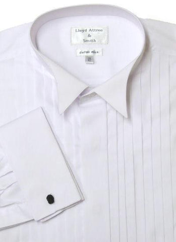 Luxury Wing Collar Dress Shirt with Seven Pleat Front