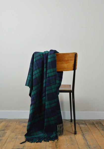 Cashmere Blanket in Black Watch Tartan
