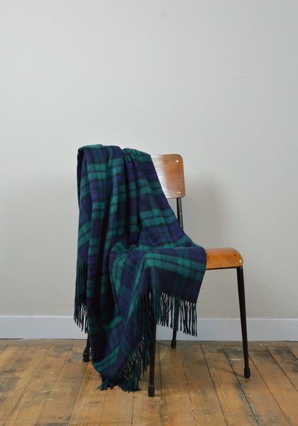 Cashmere Blanket in Black Watch Tartan